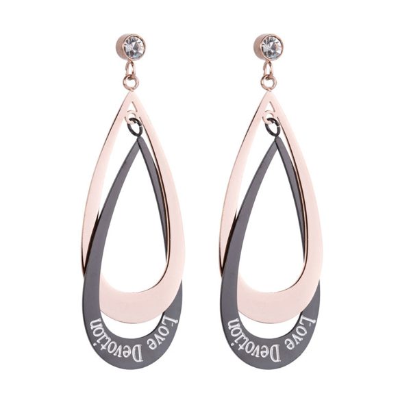 18K Rose Gold-Plated Interlocking Drop Earrings Cheap