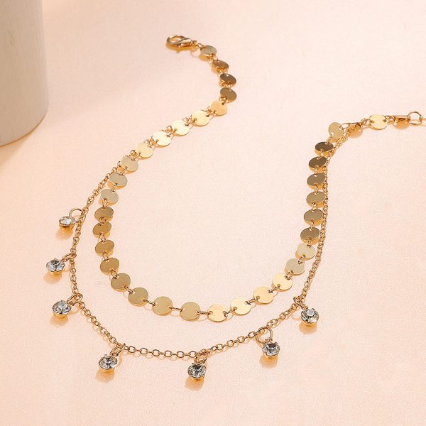 18K Gold-Plated & Cubic Zirconia Sequin Station Necklace Fashion