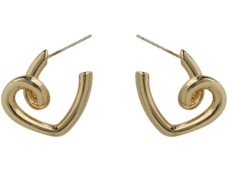 18K Gold-Plated Swirl-Heart Stud Earrings Online