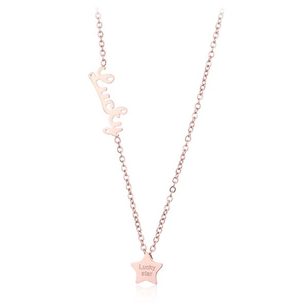 18K Rose Gold-Plated  Lucky  Star Pendant Necklace Hot on Sale