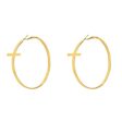 18K Gold-Plated Cross Hoop Earrings Online now