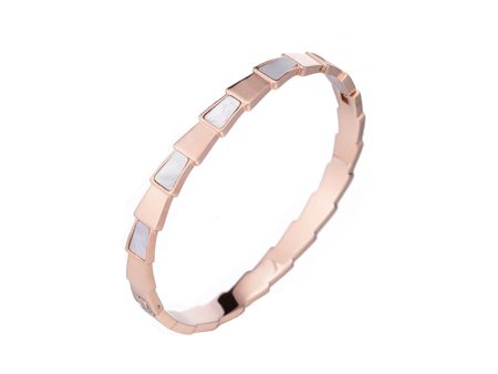 18K Rose Gold-Plated Ladder Bangle For Discount