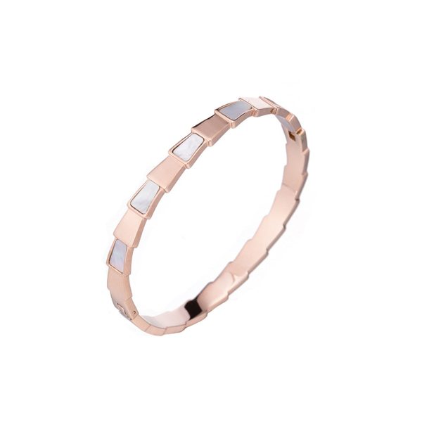 18K Rose Gold-Plated Ladder Bangle For Discount