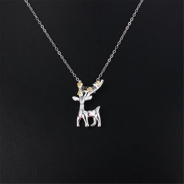 Two-Tone Deer Pendant Necklace Online