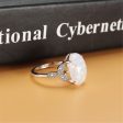 White Opal & Silver-Plated Oval Promise Ring on Sale