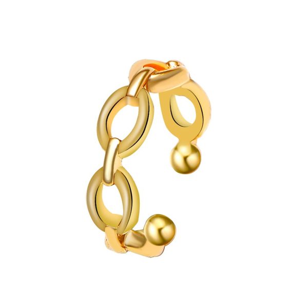 18K Gold-Plated Oval Cable-Chain Ear Cuff Discount