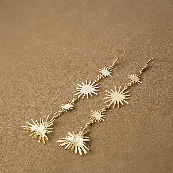 18K Gold-Plated Starburst Link Drop Earrings Online Hot Sale