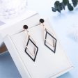 Black Acrylic & 18K Rose Gold-Plated Rhombus Drop Earrings Hot on Sale