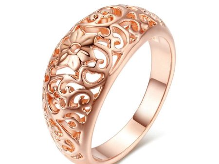 18K Rose Gold-Plated Filigree Ring Sale