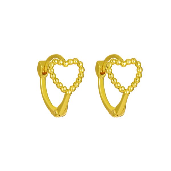 18K Gold-Plated Twine Heart Huggie Earrings Online now