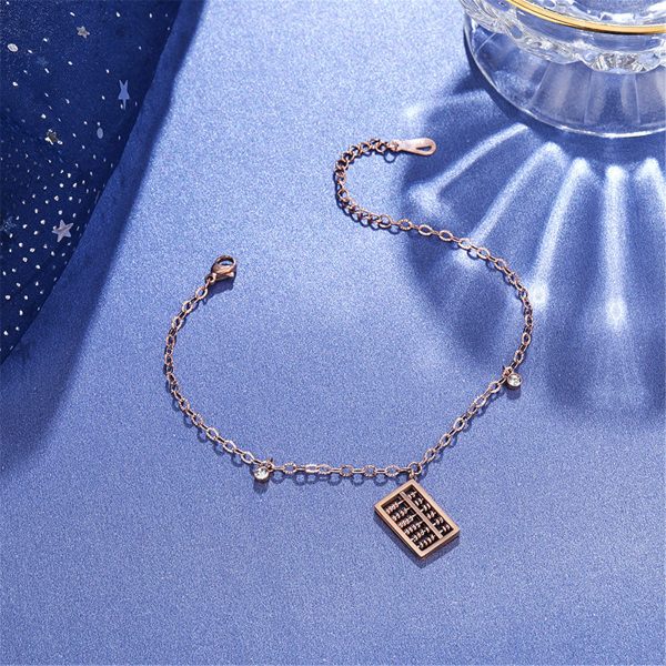 18K Rose Gold-Plated & Cubic Zirconia Abacus Charm Anklet Discount