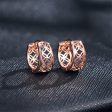 18K Rose Gold-Plated Openwork Huggie Earrings Supply