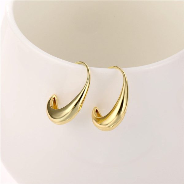 18K Gold-Plated Thin-Thick Hoop Earrings Fashion