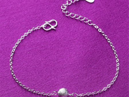 Silver-Plated Frosted Bead Charm Anklet Supply