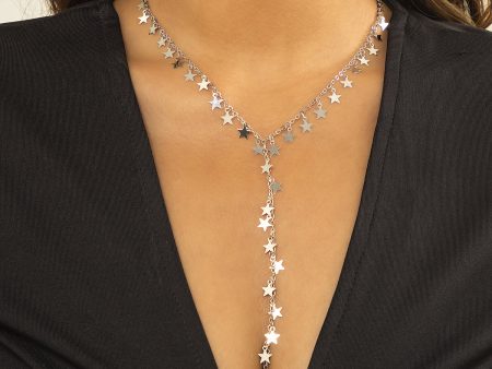 Silver-Plated Star Drop Necklace Online Sale