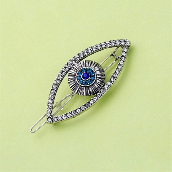 Cubic Zirconia & Silver-Plated Evil Eye Hair Clip Sale