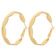 18K Gold-Plated Wave Hoop Earrings Online Sale