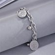 Stainless Steel Oval Patron Saints Charm Bracelet on Sale