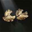 18K Gold-Plated Lotus Leaf Stud Earrings For Cheap