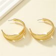 18K Gold-Plated Feather Hoop Earrings For Sale