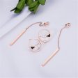 18K Rose Gold-Plated Bar & Ring Drop Earring Fashion