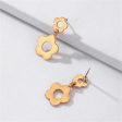 18K Gold-Plated Openwork Floral Drop Earrings Online Sale