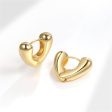 18K Gold-Plated Heart Huggie Earrings Online Sale