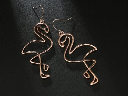 18K Gold-Plated Flamingo Drop Earrings Fashion