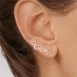 18K Rose Gold-Plated Paw Ear Climbers on Sale