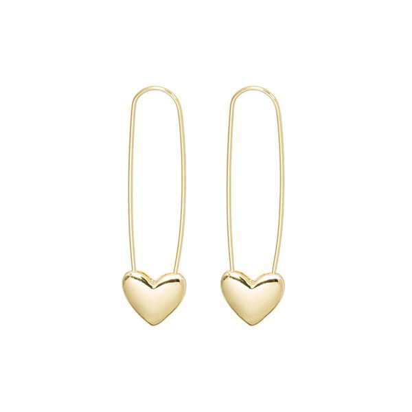 18K Gold-Plated Heart Pin Earrings Online Hot Sale