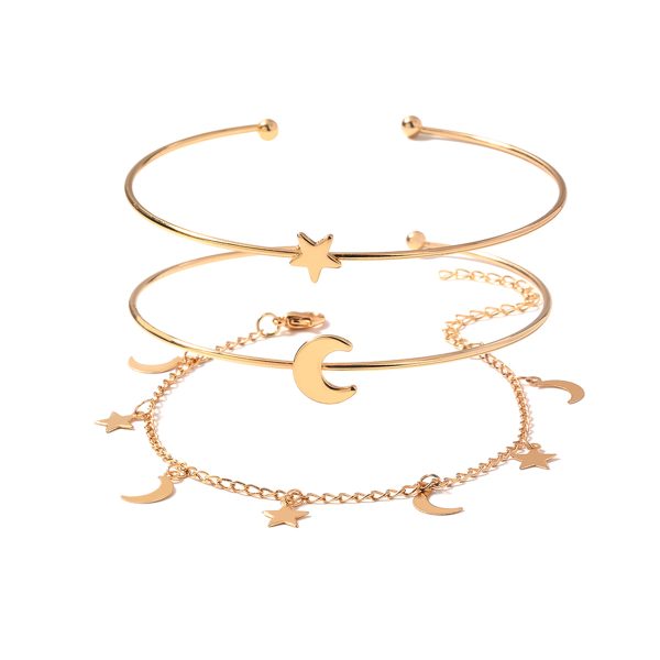 18K Gold-Plated Celestial Cuff & Bracelet Set Online Hot Sale