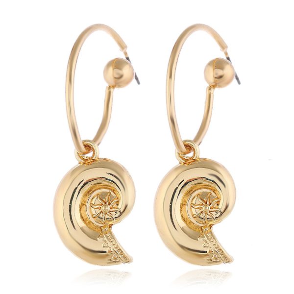 18K Gold-Plated Conch Drop Earrings Discount