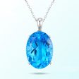 Blue Crystal & Silver-Plated Oval-Cut Pendant Necklace Hot on Sale