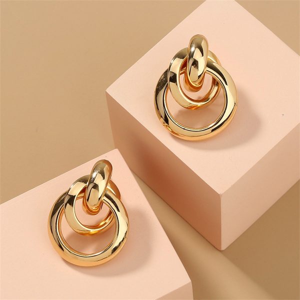 18K Gold-Plated Layered Drop Earrings Fashion