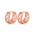 18K Rose Gold-Plated Openwork Huggie Earrings Supply