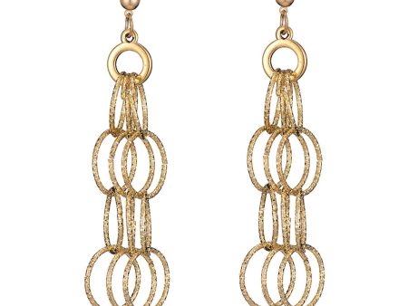 18K Gold-Plated Ring Chain Drop Earrings Supply