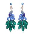 Blue & Green Crystal Cubic Zirconia Peacock Drop Earrings For Discount