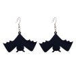 Black Acrylic & Silver-Plated Bat Drop Earrings Hot on Sale