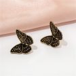 18K Gold-Plated Oxidized Butterfly Stud Earring Supply