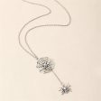 Silver-Plated Spider & Web Drop Necklace on Sale