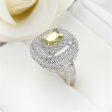 Yellow Crystal & Cubic Zircon Layered Halo Ring Hot on Sale