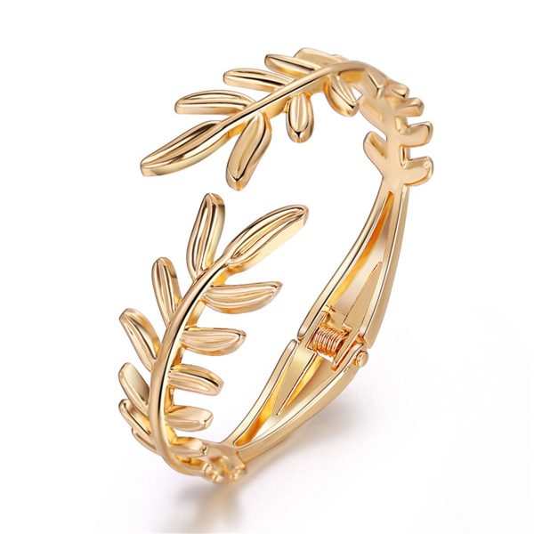 18K Gold-Plated Rattan Bypass Bangle Online now