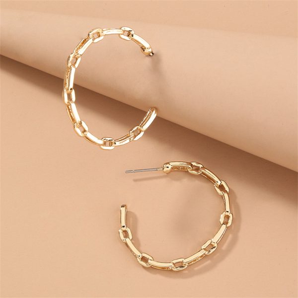 18K Gold-Plated Chain Hoop Earrings Online