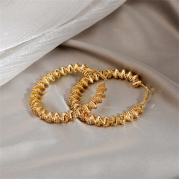 18K Gold-Plated Twist Hoop Earring For Discount