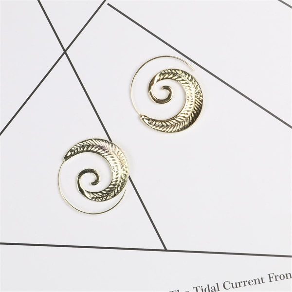 18K Gold-Plated Leaf Swirl Earrings Online now