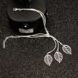 Silver-Plated Leaves Strand Charm Bracelet Discount