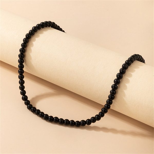 Black Quartz Beaded Choker Necklace Hot on Sale