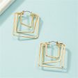 18K Gold-Plated Layered Square Leverback Earrings Online Hot Sale