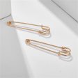 18K Gold-Plated Openwork Safety Pin Drop Earrings Fashion