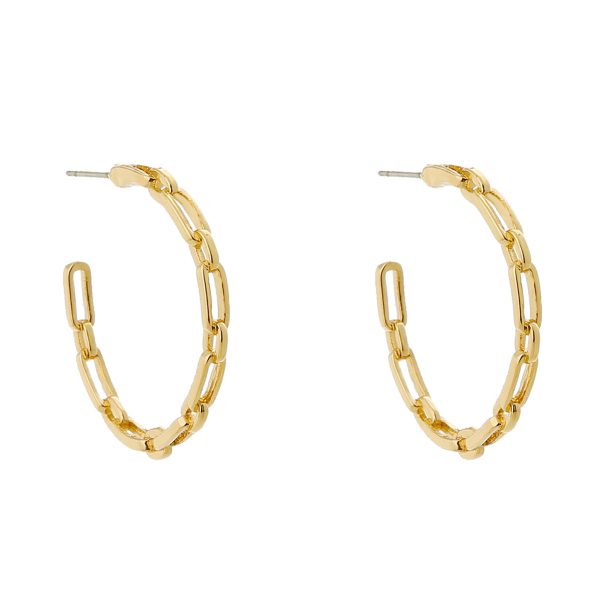 18K Gold-Plated Chain Hoop Earrings Online